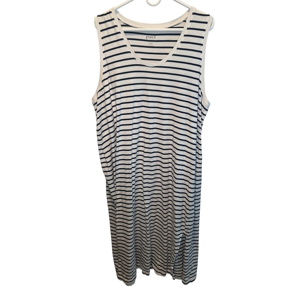 Pact Softspun Palisade Stripe Organic Cotton Tank Maxi Dress XXL Vacation
